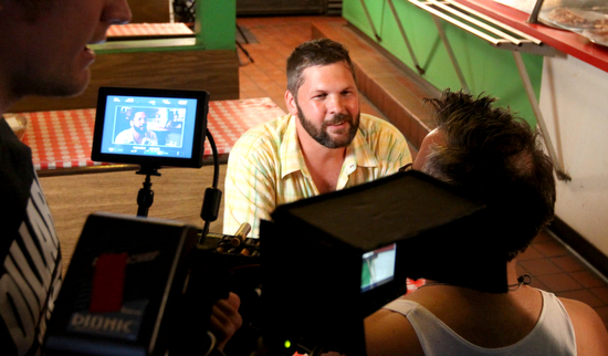 Ray Cannata is interviewed for a scene in the documentary "The Man Who Ate New Orleans," at Cafe Nino in October 2010. (UptownMessenger.com file photo by Sabree Hill)