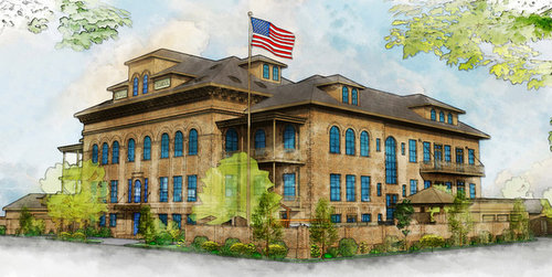Architect's rendering of the LaSalle school on Perrier redeveloped into condominiums (via lasallenola.com)