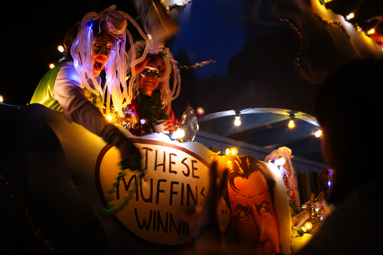 Krewe of Muses The Bakery float. (Sabree Hill, UptownMessenger.com)