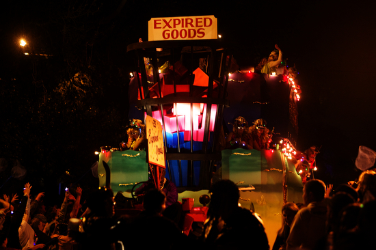 Krewe of Muses Expired Goods float. (Sabree Hill, UptownMessenger.com)