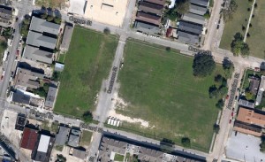 An aerial view of the lot (via Google maps)