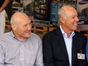 Costco CEO Craig Jelinek and company cofounder Jeff Brotman smile during the ceremony. (Robert Morris, UptownMessenger.com)