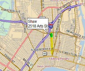 The location of the Shaw site. (map via auction documents at latterblum.com)