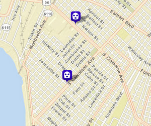 Robberies on South Claiborne and South Carrollton. (via NOPD)