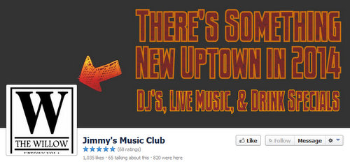 The new header for "The Willow" on the Jimmy's Music Club page on Facebook. (via facebook.com)