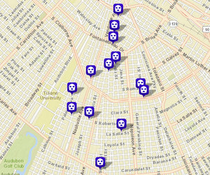 Robberies since Feb. 5. (map via NOPD)