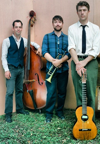 Ben Polcer (left), Cassidy Holden (center) and Luke Winslow King (right) will perform at The Norwegian Church on Sunday, March 2. (via Luke Winslow King Music)