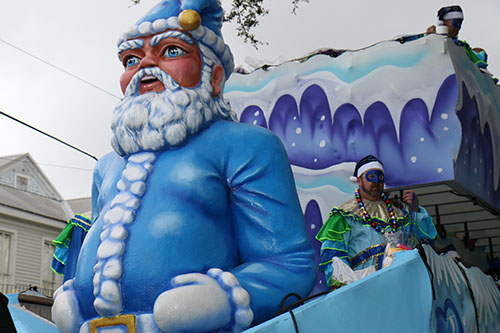 Socks, Underwear, Lumps of Coal...and King Arthur is Bummed. Krewe of King Arthur 2014. (Zach Brien, UptownMessenger.com)