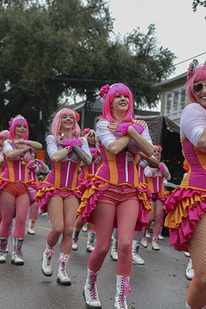 Pussyfooters dance group. Krewe of Carrollton 2014. (Zach Brien, UptownMessenger.com)