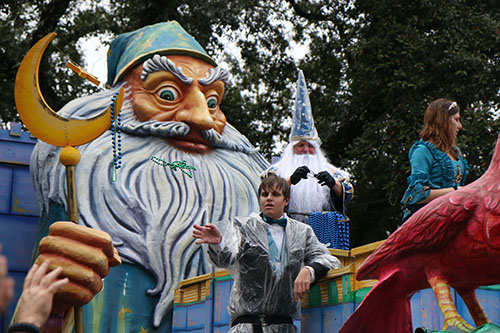 The Merlin the Magician and Morgan le Fav float. Krewe of King Arthur 2014. (Zach Brien, UptownMessenger.com)