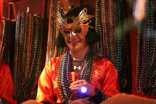 A rider on the Cleopatra "Getting Married on the Avenue" float. (Robert Morris, UptownMessenger.com)