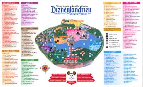 A map of "Dizneylandrieu" distributed by Krewe of Spank members during the Krewe du Vieux parade Saturday night. (image via @noladishu on Twitter; click for larger version)