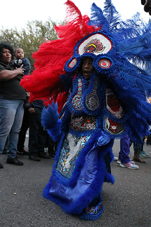 Big chief scout of the Golden Blades on St. Joseph's Night. (Zach Brien, UptownMessenger.com)