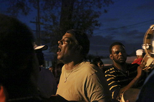 Percussion and vocals with the Golden Blades on St. Joseph's Night. (Zach Brien, UptownMessenger.com)
