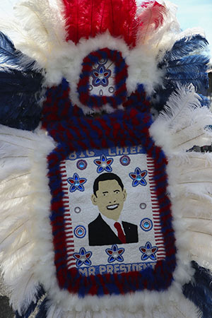 Wild Indian Nation Mardi Gras Indians on Super Sunday 2014. (Zach Brien, UptownMessenger.com)