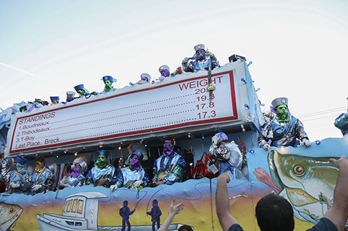 Menu from Bacchus' "Tarpin and Bass Rodeo" float 2014. (Zach Brien, UptownMessenger.com)