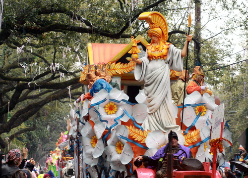 The Rex "Athena" float. (Robert Morris, UptownMessenger.com)