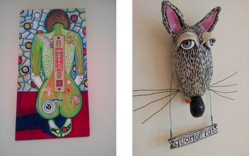 "Angel" by Jodie Flowers and Tim Ferguson (left) and "Quarter Rat" by Jodie Flowers. (submitted photos)