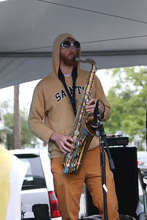 Lagniappe brass band at the Freret St. Festival. (Zach Brien, UptownMessenger.com)