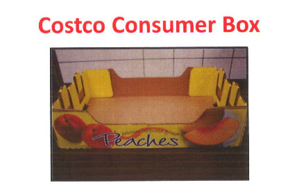 An image of the box used for peaches sold in Costco stores that are being recalled because of the possibility of bacterial infection. (via costco.com)