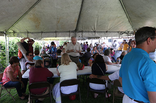 Despite the hot weather, the turnout was high at Saturday's block party. (Zach Brien, UptownMessenger.com)