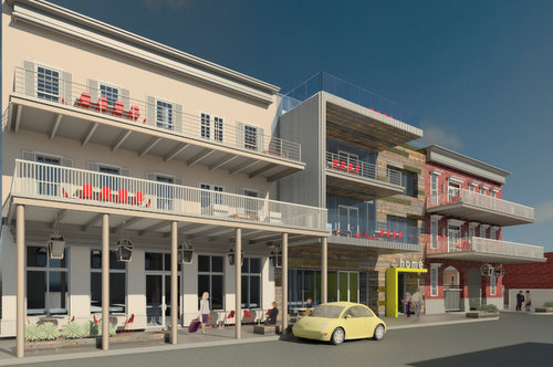 A rendering of the Oak Lofts complex included in the demolition application. (via nola.gov)