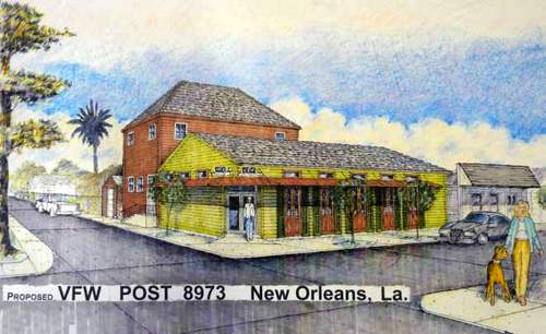 An architect's sketch of the renovations planned for the VFW post on Lyons Street. (submitted image)