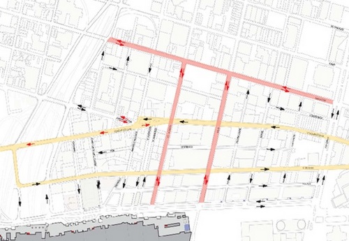 A draft proposal to realign the street grid around the Convention Center (courtesy of the Ernest Morial Convention Center)