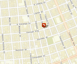 The victim was found in the 2000 block of Amelia Street. (map via NOPD)