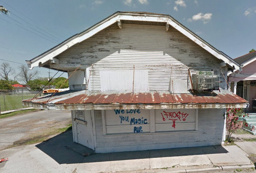 An April 2014 image of the building at 8837 Willow, slated for redevelopment into the Carrollton Commissary commercial kitchen. (via Google Maps)