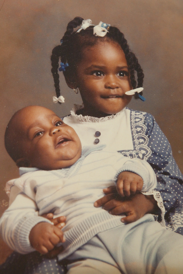 Chris when he was a baby with his older sister older sister Celina. "They were like two peas in a pod right from the beginning," said James.