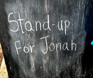 The La Nuit Comedy Theater's chalkboard (Jamal Melancon, Uptown Messenger.com)