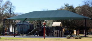 The shade structure at Palmer Park. (Robert Morris, UptownMessenger.com)