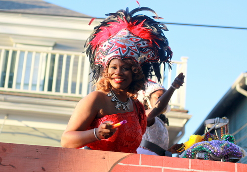 A Mistress of the Robes rides in the Mystic Krewe of Femme Fatales. (Robert Morris, UptownMessenger.com)