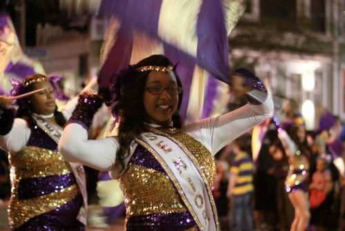 Warren Easton Charter High School marches in the Nyx parade. (Robert Morris, UptownMessenger.com)