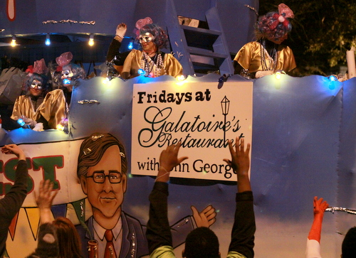 The Muses "Playing Hooky" float poked fun at popular New Orleans weekday pasttimes. (Robert Morris, UptownMessenger.com)