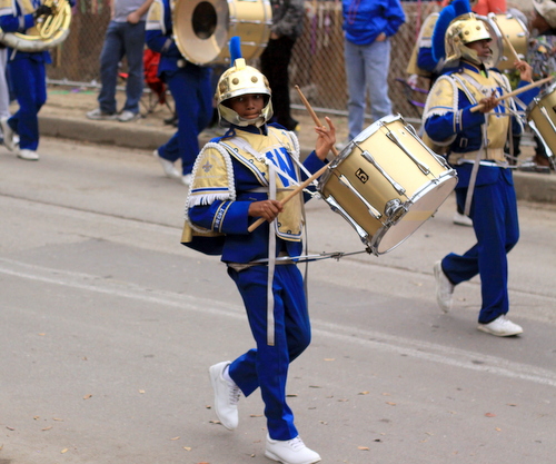 Sophie B. Wright Charter School performs in the Krewe of Proteus parade. (Robert Morris, UptownMessenger.com)