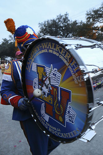The Landry-Walker high school marching band was one of several New Orleans-area high school marching bands. (Zach Brien, UptownMessenger.com)