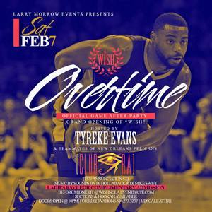 A flyer for a Feb. 7 event at Club Ra featuring Pelicans star Tyreke Evans. (via Ra Nola on Facebook)