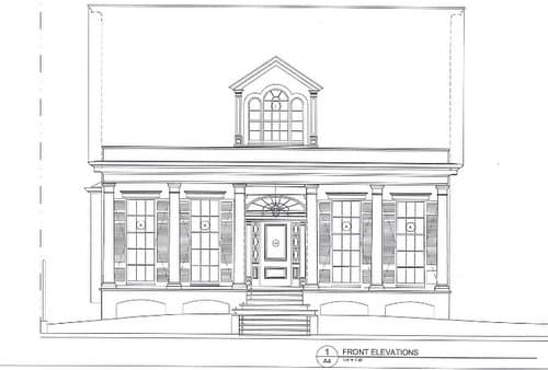 The front elevation of the house proposed for 518 Eleonore. (via nola.gov)