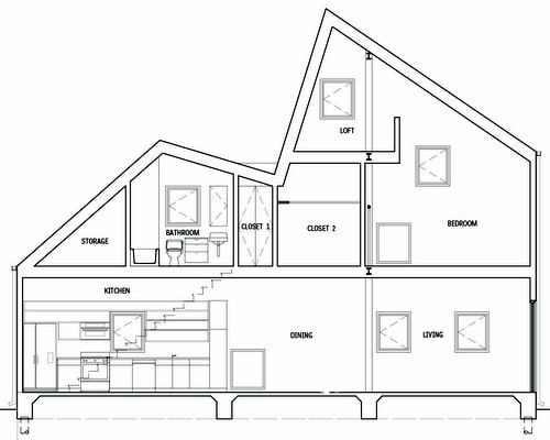A cross section of the home planned for St. Thomas Street. (courtesy of the architect)