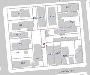 The city's property maps show the narrow lot at 4621 Chestnut Street. (via City of New Orleans)