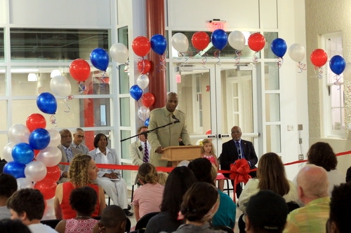 OPSB Superintendent Henderson Lewis speaks during the ceremony. (Robert Morris, UptownMessenger.com)