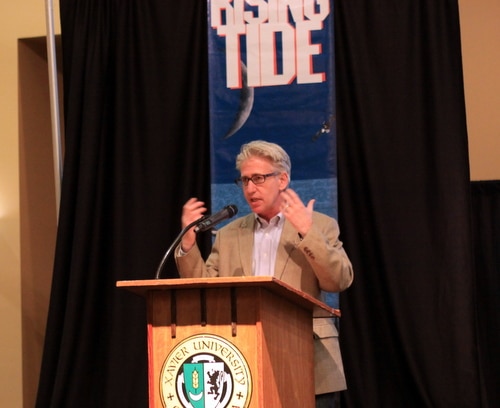 Author Gary Rivlin speaks at Rising Tide X. (Robert Morris, UptownMessenger.com)