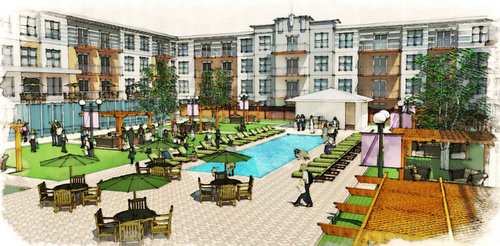 A rendering of the interior of the Parkway Apartments (image by Harry Baker Smith Architects via nola.gov)