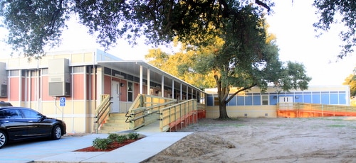 The Hoffman campus of New Orleans College Prep has ample room for more modular buildings if the school receives permission to add additional grades. (Robert Morris, UptownMessenger.com)
