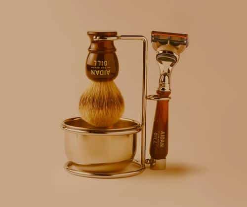 The Aidan Gill For Men badger brush and shave set