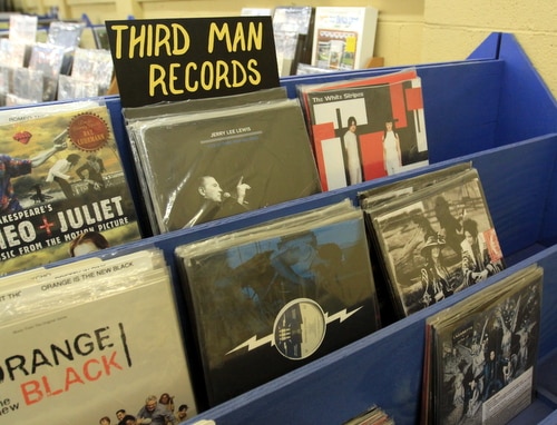 Jack White's iconoclastic Third Man Records gets its own corner of the store. (Robert Morris, UptownMessenger.com)