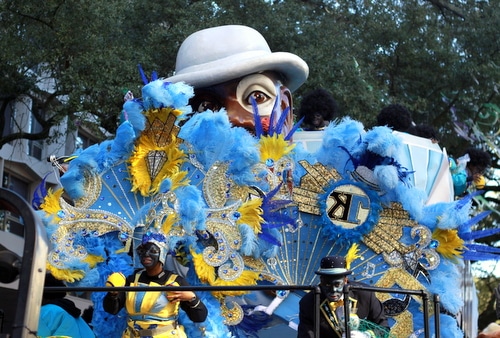 The "Big Shot" float in the Krewe of Zulu rolls on St. Charles Avenue. (Robert Morris, UptownMessenger.com)