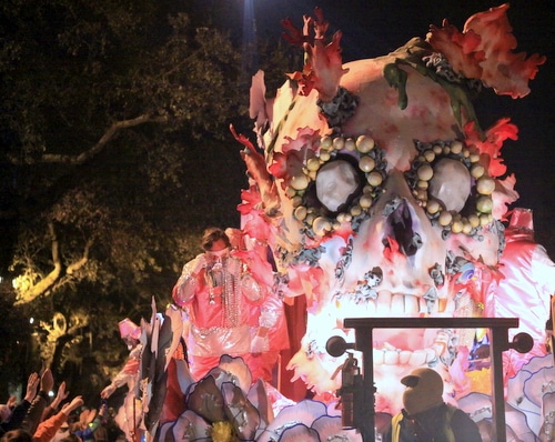 The "Full Fathom Five" float in the Krewe of Hermes rolls on Napoleon Avenue. (Robert Morris, UptownMessenger.com)